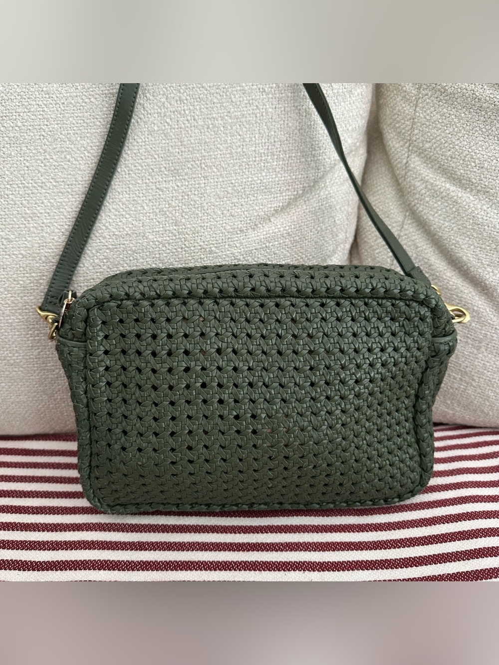 Clare V Marisol Army Green Rattan Bag - Picture 8 of 11